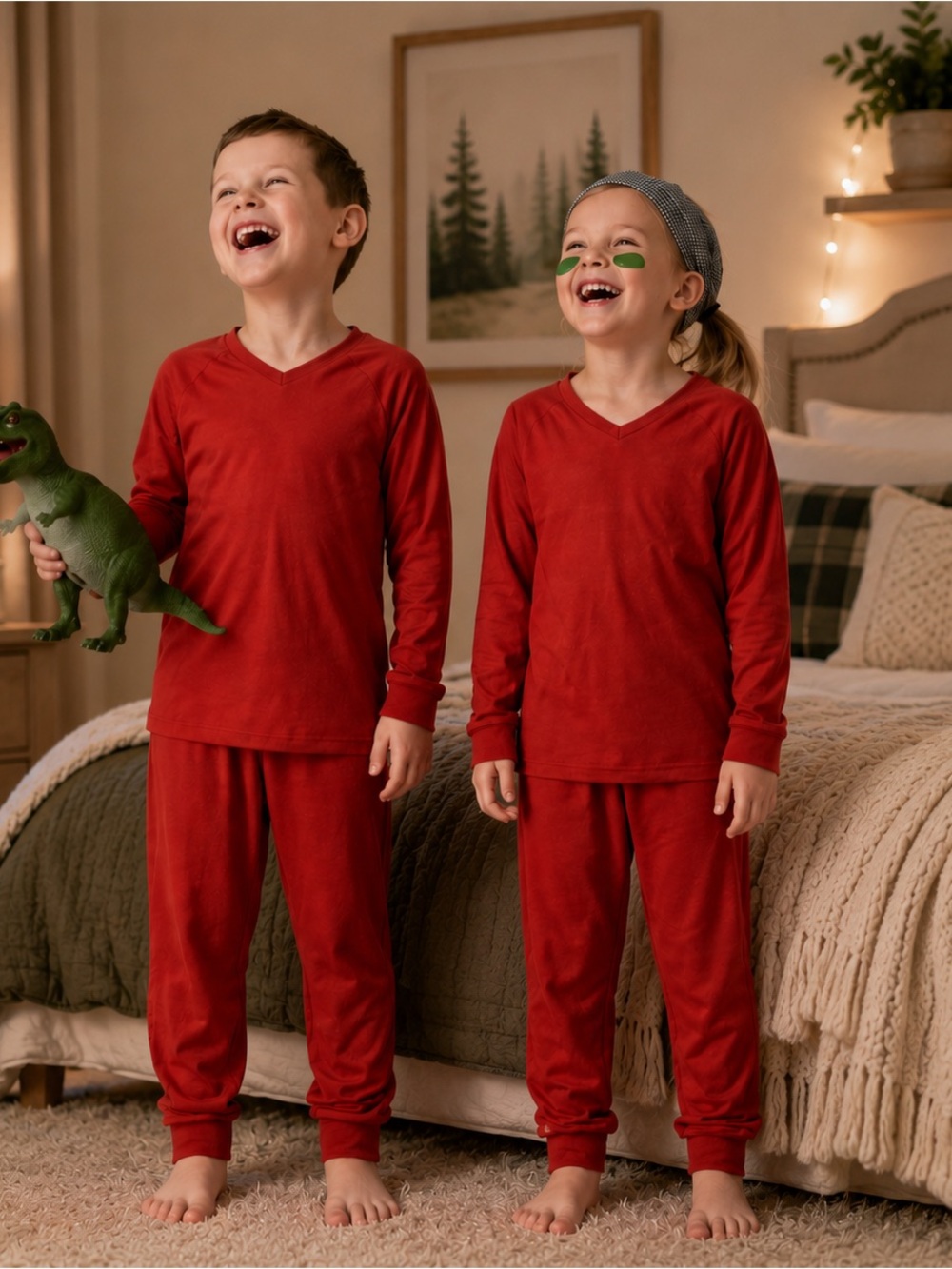 Lightweight red soft Dream Collection Lularoe Sz 10 pajama set unisex *2 for 20*